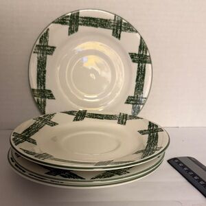 Vintage Cades Code Collection Green Ceramic Salad/Dessert Plates - Set of 4